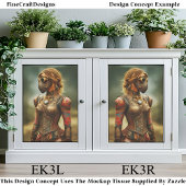 Steampunk Dystopian Woman, Armor EK3L Decoupage 薄葉紙