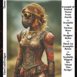 Steampunk Dystopian Woman, Armor EK3L Decoupage 薄葉紙