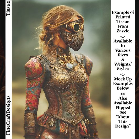 Steampunk Dystopian Woman, Armor EK3R Decoupage 薄葉紙