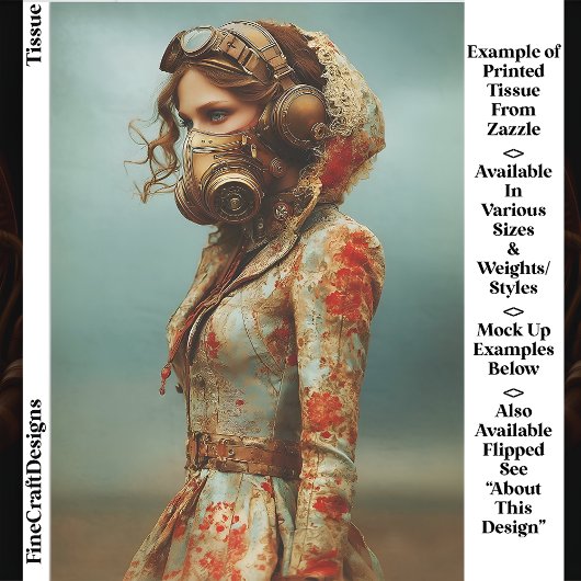 Steampunk Dystopian Woman In Mask EK4L Decoupage 薄葉紙