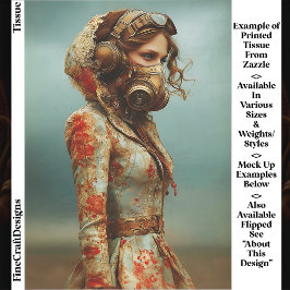 Steampunk Dystopian Woman In Mask EK4R Decoupage 薄葉紙