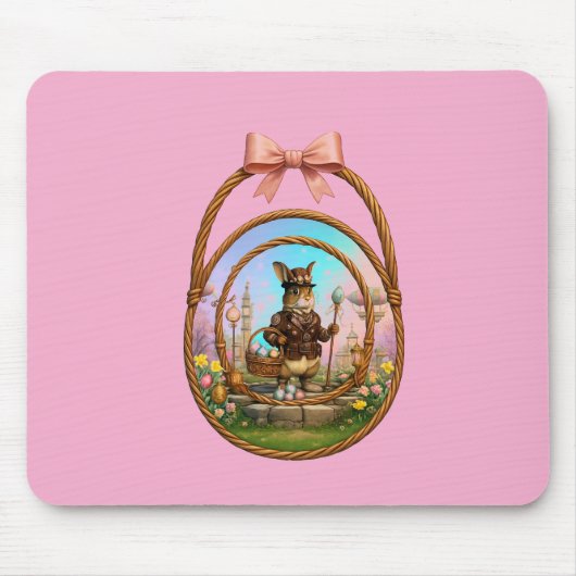 Steampunk Easter Bunny In Frame マウスパッド (正面)