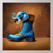 Steampunk Elephant Boot matte poster ポスター (正面)