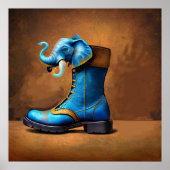 Steampunk Elephant Boot value matte poster ポスター (正面)