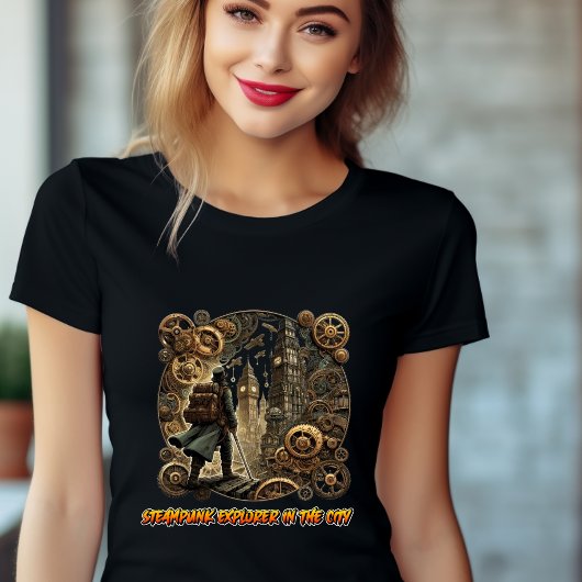 Steampunk Explorer in the City of ShirtsギアT-Shirt Tシャツ