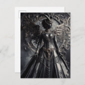 Steampunk Fantasy Darkness Demon Fashion  ポストカード (正面/裏面)