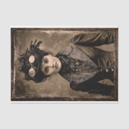 Steampunk Fantasy Woman Photo Styl DX4R Decoupage 薄葉紙