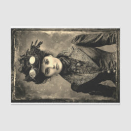 Steampunk Fantasy Woman Photo Styl DX4RF Decoupage 薄葉紙
