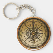 Steampunk Faux Compass Design Keychain キーホルダー (正面)
