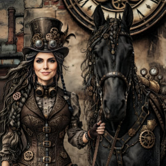 Steampunk féminine découpage paper ラッピングペーパーシート