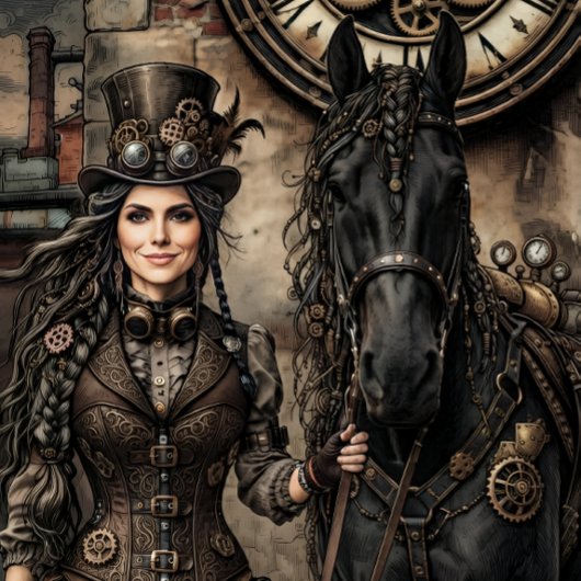 Steampunk féminine découpage paper ラッピングペーパーシート