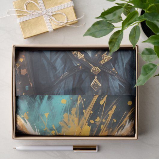 Steampunk Fox Portrait Decoupage 薄葉紙 (ギフト)