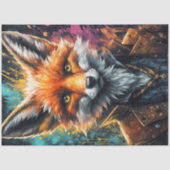 Steampunk Fox Portrait Decoupage 薄葉紙 (正面)