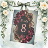 Steampunk Frame with Red Roses and Gears 台座サイン