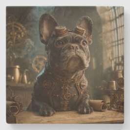 Steampunk Frenchie (Edition 1) - SandStone Coaster ストーンコースター