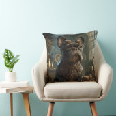 Steampunk Frenchie (Edition 1) - Throw Pillow クッション (椅子)
