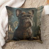 Steampunk Frenchie (Edition 1) - Throw Pillow クッション (ブランケット)
