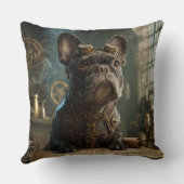 Steampunk Frenchie (Edition 1) - Throw Pillow クッション (裏面)
