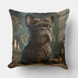 Steampunk Frenchie (Edition 1) - Throw Pillow クッション