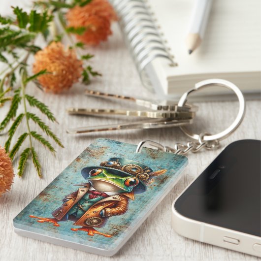 Steampunk Frog  キーホルダー (正面右)