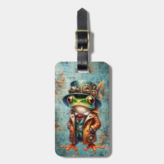 Steampunk Frog Custom Luggage Tag ラゲッジタグ (正面縦)