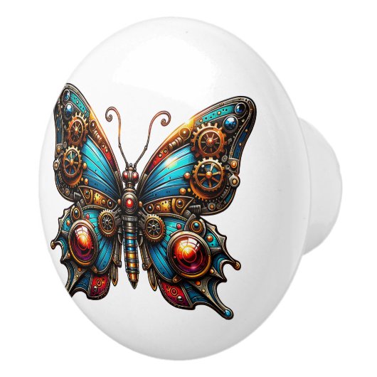 Steampunk Gears and Butterfly  セラミックノブ (右)