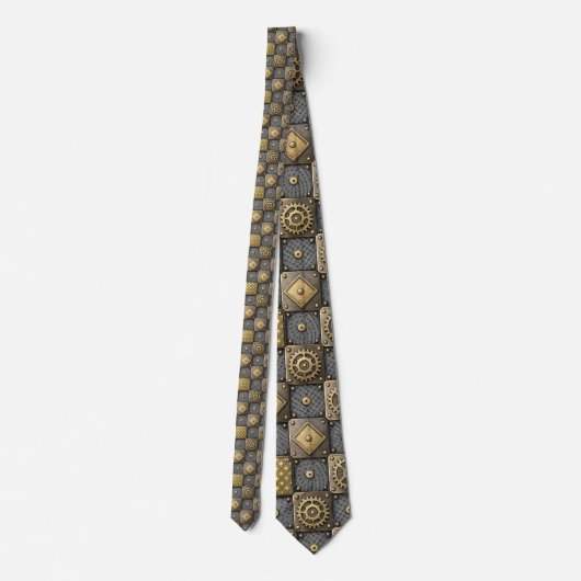 Steampunk Gears Custom Necktie Tie ネクタイ (裏面)