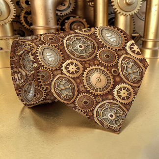 Steampunk Gears Custom Necktie Tie ネクタイ