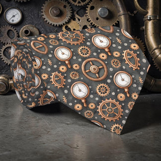 Steampunk Gears Custom Necktie Tie ネクタイ