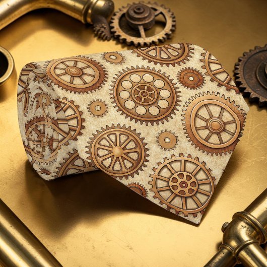 Steampunk Gears Custom Necktie Tie ネクタイ