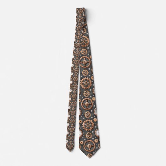 Steampunk Gears Custom Necktie Tie ネクタイ (裏面)
