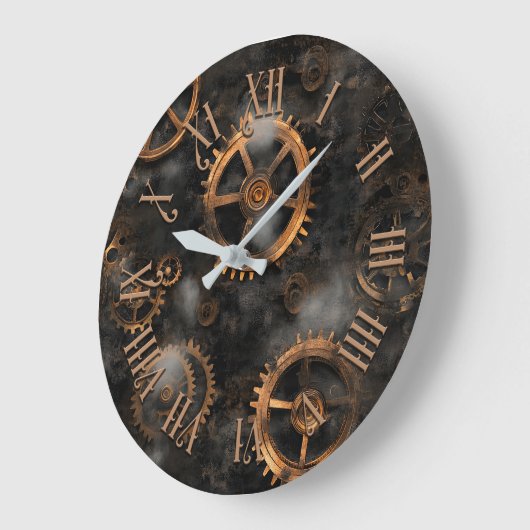 Steampunk Gears Wall Clock ラージ壁時計 (傾斜)