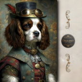 Steampunk Gentleman Dog Whimsical Vintage  薄葉紙