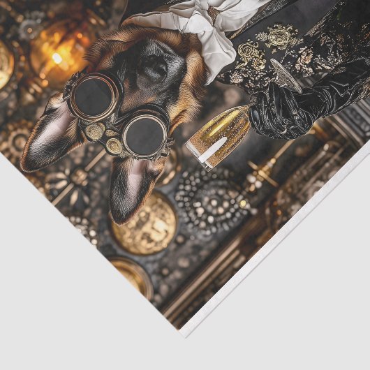 Steampunk German Shepherd, Alsatian BT4 Decopage 薄葉紙 (詳細)