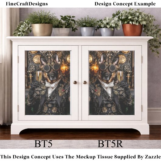 Steampunk German Shepherd, Alsatian BT5R Decoupage 薄葉紙