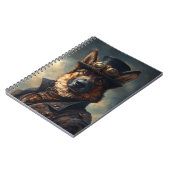 Steampunk German Shepherd Dog in Top Hat ノートブック (左側)