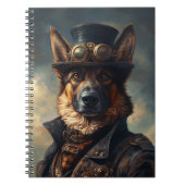 Steampunk German Shepherd Dog in Top Hat ノートブック (正面)