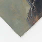 Steampunk German Shepherd Dog in Top Hat フリースブランケット (角)