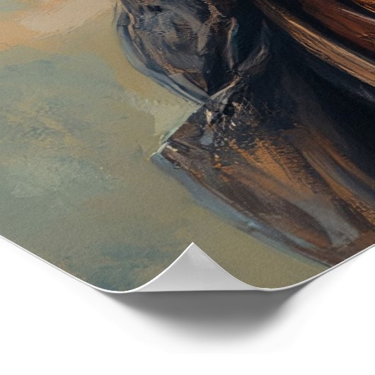 Steampunk German Shepherd Dog in Top Hat ポスター (角)