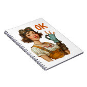 Steampunk Girl Confident OK Gesture ノートブック (右側)