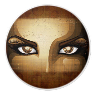 Steampunk Girl Eyesボタン セラミックノブ