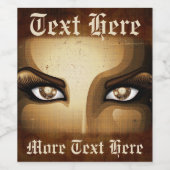 Steampunk Girl Eyesボタン ワインラベル (シングルラベル)