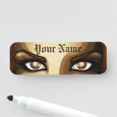 Steampunk Girl Eyesボタン 名札 (インサイチュ)