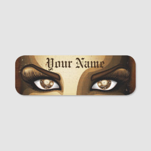 Steampunk Girl Eyesボタン 名札
