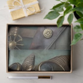 Steampunk Goat Whimsical Vintage Farm Decoupage 薄葉紙 (ギフト)