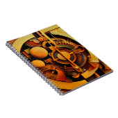 Steampunk Golden Mechanism Abstract ノートブック (右側)