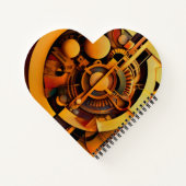 Steampunk Golden Mechanism Abstract ノートブック (裏面)