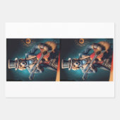 Steampunk Golden Retriever & guitar - Decoupage ラッピングペーパーシート (正面3)