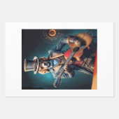 Steampunk Golden Retriever & guitar - Decoupage ラッピングペーパーシート (正面2)