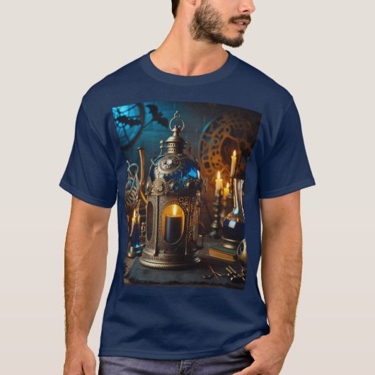 Steampunk Gothic ビクトリアン Scientists Lab Lantern Tシャツ (正面)